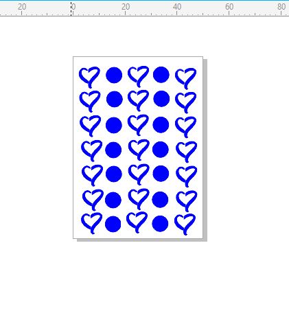 Hearts and circles  stamp 30 x 70.RUBBER ONLY for use with stamp